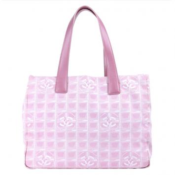 Pre Owned Chanel Purple Nylon Travel Line Tote