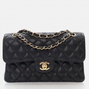 Chanel Small Black Caviar Classic Double Flap Bag