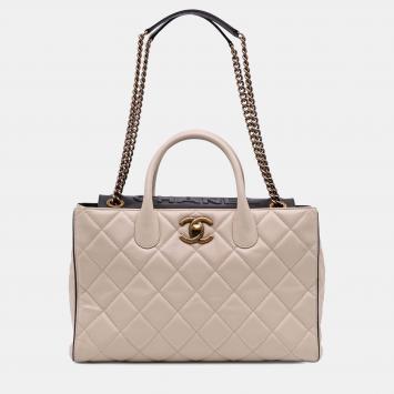 Chanel Brown Quilted Calfskin Portobello Satchel