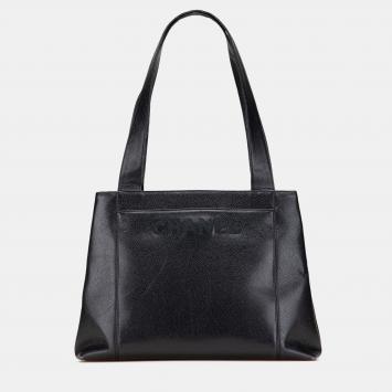 Chanel Black Caviar LAX Embroidered Logo Tote