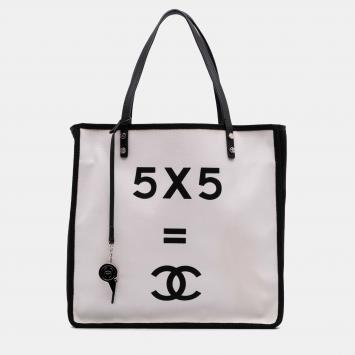 Chanel White Small Canvas Lets Demonstrate Tote