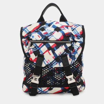 Pre Owned Chanel Airline Multicolor Nylon Coco Mark Backpack