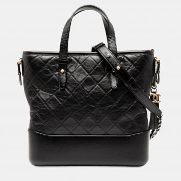 مملوكة مسبقًا Chanel Black Medium Quilted Calfskin Gabrielle Shopping Satchel