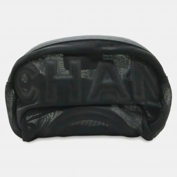 Pre Owned Chanel Mesh Body Bag/Waist Pouch/Fast Bag In Black Nylon