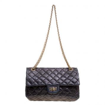 Pre Owned Chanel Black Quilted Leather Reissue Double Gusset Flap Bag