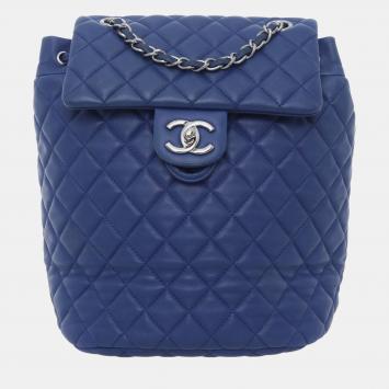مملوكة مسبقًا Chanel Blue Calf Leather Quilted Urban Spirit Backpack