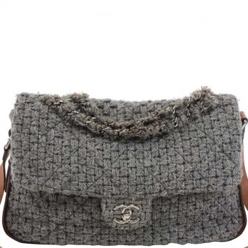 مملوكة مسبقًا Chanel Two Tone Quilted Wool/Leather Limied Edition Flap Bag