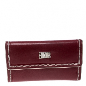 Pre Owned Chanel Red Leather Reissue Continental Wallet