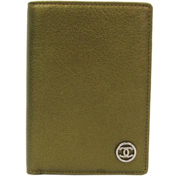 Pre Owned Chanel Bronze Leather Bifold Wallet