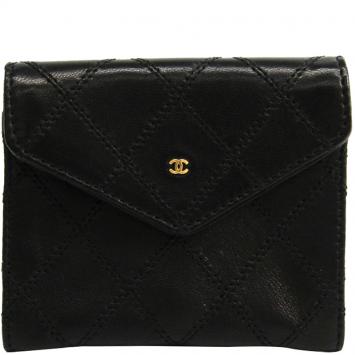 Pre Owned Chanel Black Calfskin Leather Coin Purse 