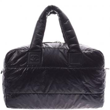 Pre Owned Chanel Black Quilted Nylon Coco Cocoon Hobo Bag