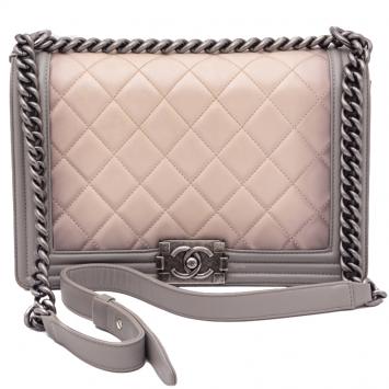 Pre Owned Chanel Ombre Boy Quilted Flap Bag Medium Size