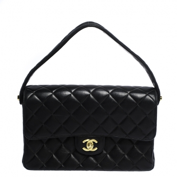 مملوكة مسبقًا Chanel Black Quilted Leather Vintage Double Sided Flap Bag