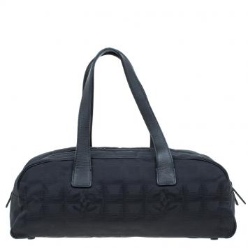 Pre Owned Chanel Black Nylon Travel Line Satchel