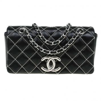 مملوكة مسبقًا Chanel Black Quilted Crystal Leather Extra Mini Full Flap Bag