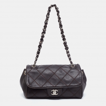Pre Owned Chanel Black Quilted Leather Ultimate Stitch Flap Bag