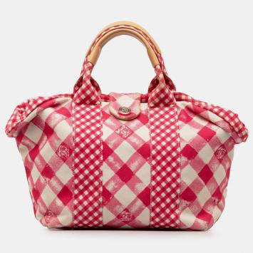 Pre Owned Chanel Canvas Gingham Handbag