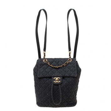 Pre Owned Chanel Blue Washed Denim Urban Spirit Backpack 