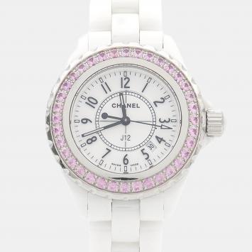 Pre Owned Chanel J12 Quartz Ceramic Stainless Steel Women's Wristwatch 34 mm