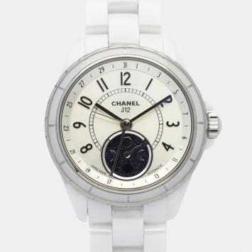 Pre Owned ساعة يد نسائية شانيل J12 H3404 أوتوماتيكية سيراميك بيضاء 39 مم