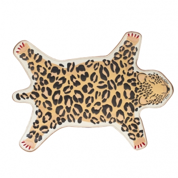 Pre Owned Charlotte Olympia Brown/Leopard Print Leather Out of Africa Clutch