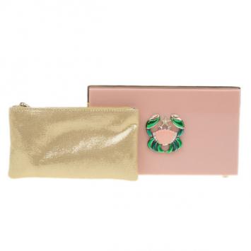 Pre Owned Charlotte Olympia Pink Zodiac Pandora Cancer Clutch