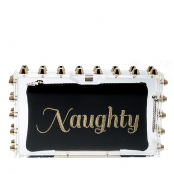 Pre Owned Charlotte Olympia Transparent Perspex Naughty Pandora Clutch