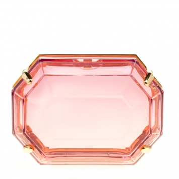 Pre Owned Charlotte Olympia Pink Perspex A Girl's Best Friend Clutch