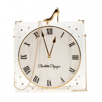 Pre Owned Charlotte Olympia Acrylic Disney's Cinderella Time Piece Clutch