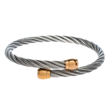 Pre Owned Charriol Celtic SCEAU Twisted Cable Adjustable Bypass Bracelet