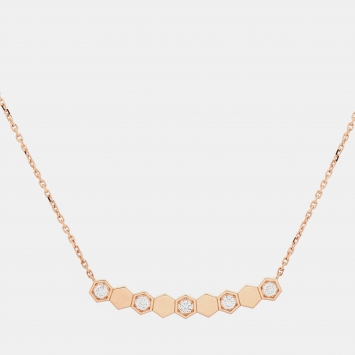 Pre Owned Chaumet Bee My Love Diamond 18k Rose Gold Necklace