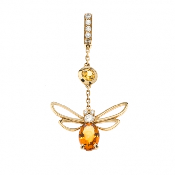 Pre Owned Chaumet Bee Catch Me if You Love Me Citrine Yellow Gold Charm