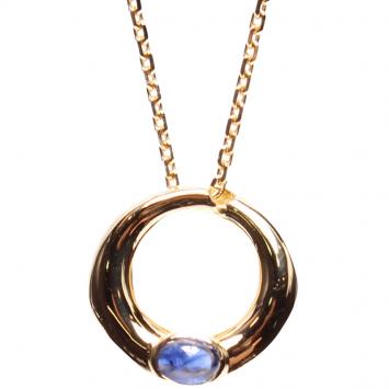 Pre Owned Chaumet 18K Yellow Gold Sapphire Long Chain Necklace