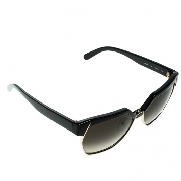 Pre Owned Chloe Black/Black Gradient CE665S Dafne Geometric Metal Mix Sunglasses
