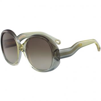 Pre Owned Chloe Brown Sage CE732S Oversized Round Sunglasses