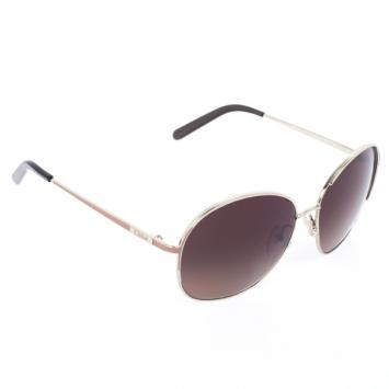 Pre Owned Chloe Gold Brown 104S Round Women's Sunglasses