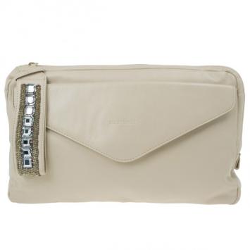 Pre Owned Chloe Cream Leather Leonie Clutch