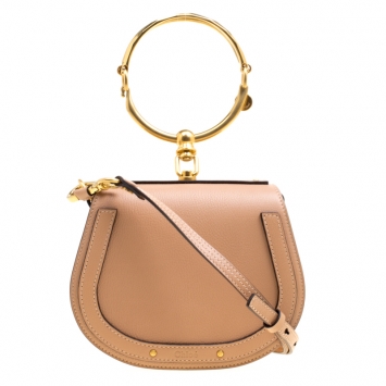 Pre Owned Chloe Dusty Pink Leather Small Nile Bracelet Shoulder Bag