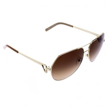 Pre Owned Chloé Brown CE111S Aviator Sunglasses