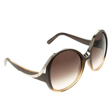 Pre Owned Chloe Brown CE713S Round Sunglasses