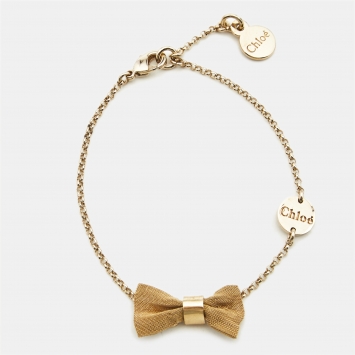 Chloe Bow Gold Tone Bracelet