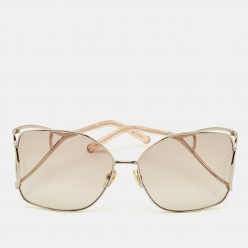 Pre Owned Chloé Gold Gradient CE135S Jackson Oversized Sunglasses