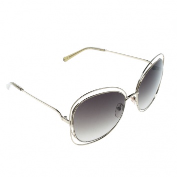 Pre Owned Chloe Gold/Green Gradient CE119S Round Oversized Sunglasses