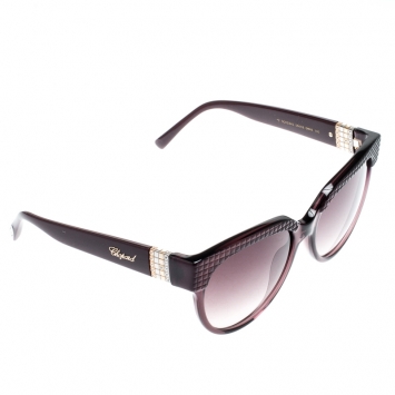 Pre Owned Chopard Purple/Purple Gradient SCH234S Ice Cube Cat Eye Sunglasses