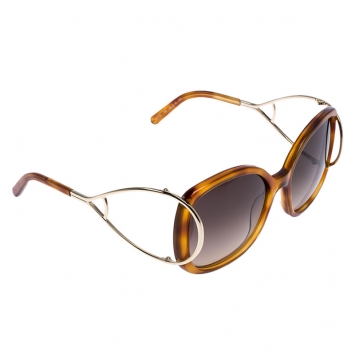 Pre Owned Chloé Blonde Havana / Grey Gradient CE702/S Butterfly Sunglasses