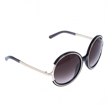 Pre Owned Chloe Silver/Grey Jayme Round Sunglasses