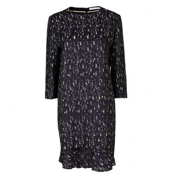 Pre Owned Chloe Multicolor Textured Layered Long Sleeve Shift Dress L