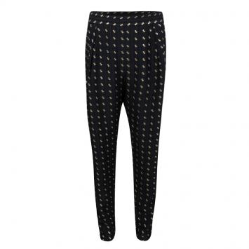 Pre Owned Chloe Black Lurex Detail Textured Silk Pants L
