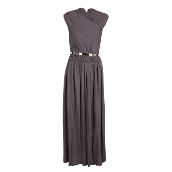 Pre Owned Chloe Purple Draped Belted Sleeveless Maxi Dress M