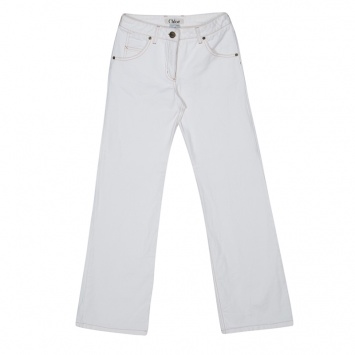 Pre Owned Chloe Off White Flared Bottom Jeans S